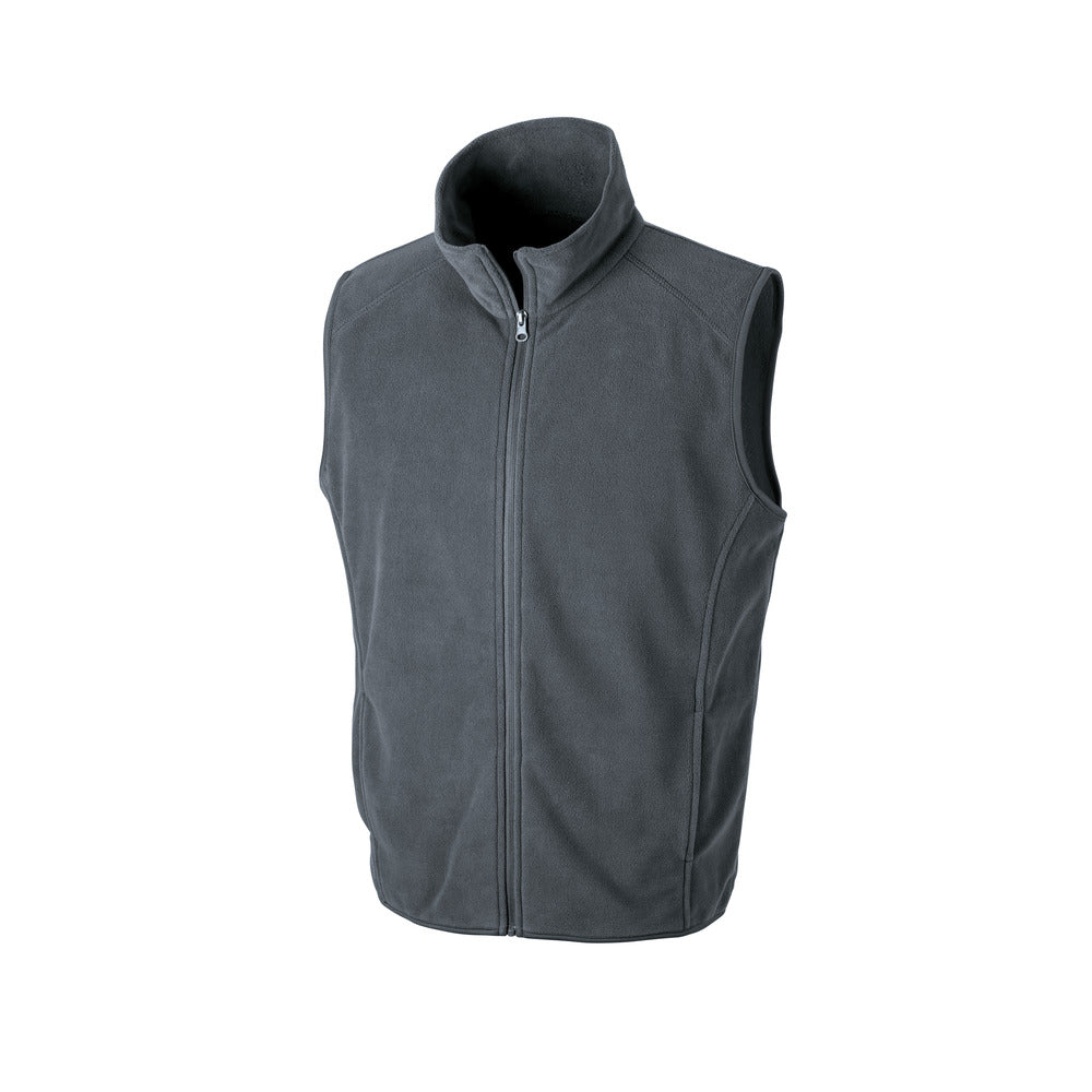 Branded Microfleece Gilet with Full Front Zip in Charcoal