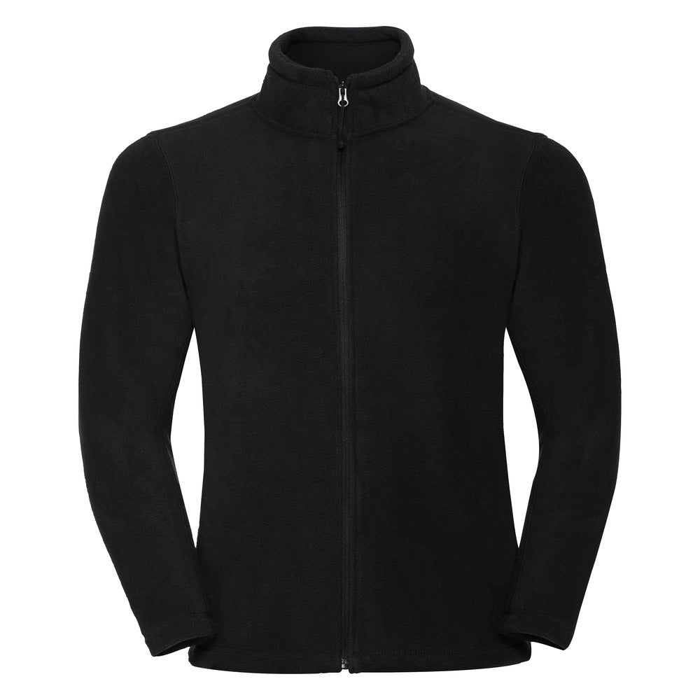 Branded Full Zip Outdoor Fleece with Cadet Collar in Black