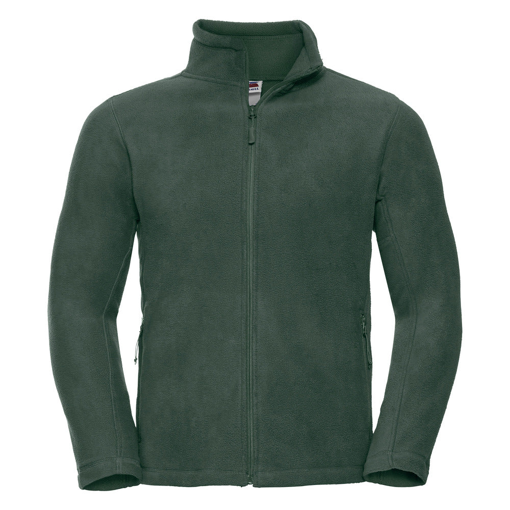 Branded Full Zip Outdoor Fleece with Cadet Collar in Bottle Green