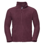 Branded Full Zip Outdoor Fleece with Cadet Collar in Burgandy