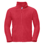 Branded Full Zip Outdoor Fleece with Cadet Collar in Classic Red