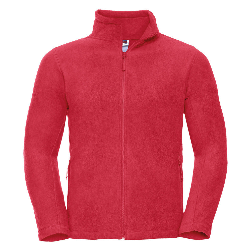 Branded Full Zip Outdoor Fleece with Cadet Collar in Classic Red