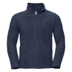 Branded Full Zip Outdoor Fleece with Cadet Collar in French Navy