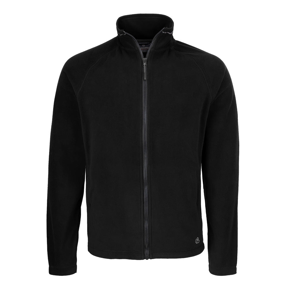 Branded Recycled Microfleece Jacket with Full Zip in Black