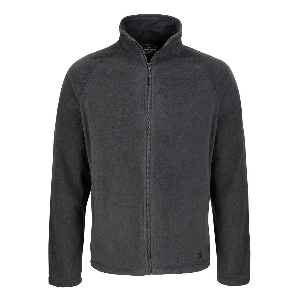 Branded Recycled Microfleece Jacket with Full Zip in Carbon Grey