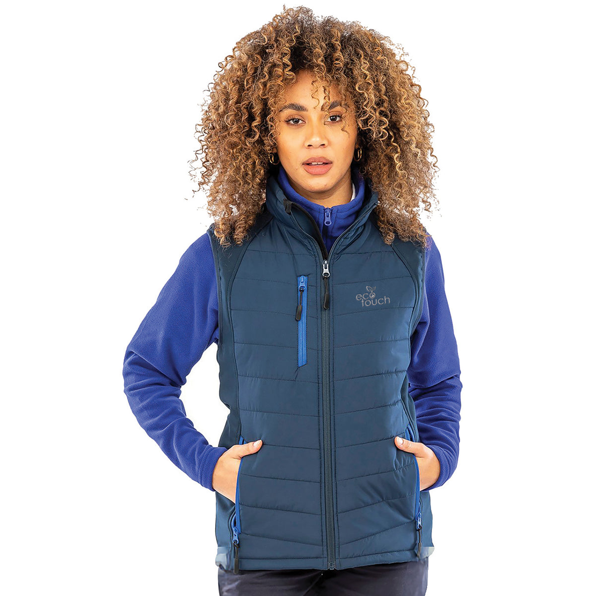 Branded Recycled Padded Softshell Gilet with Stand Collar