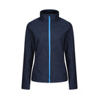 Branded Women's Printable Softshell Jacket in Navy/French Blue