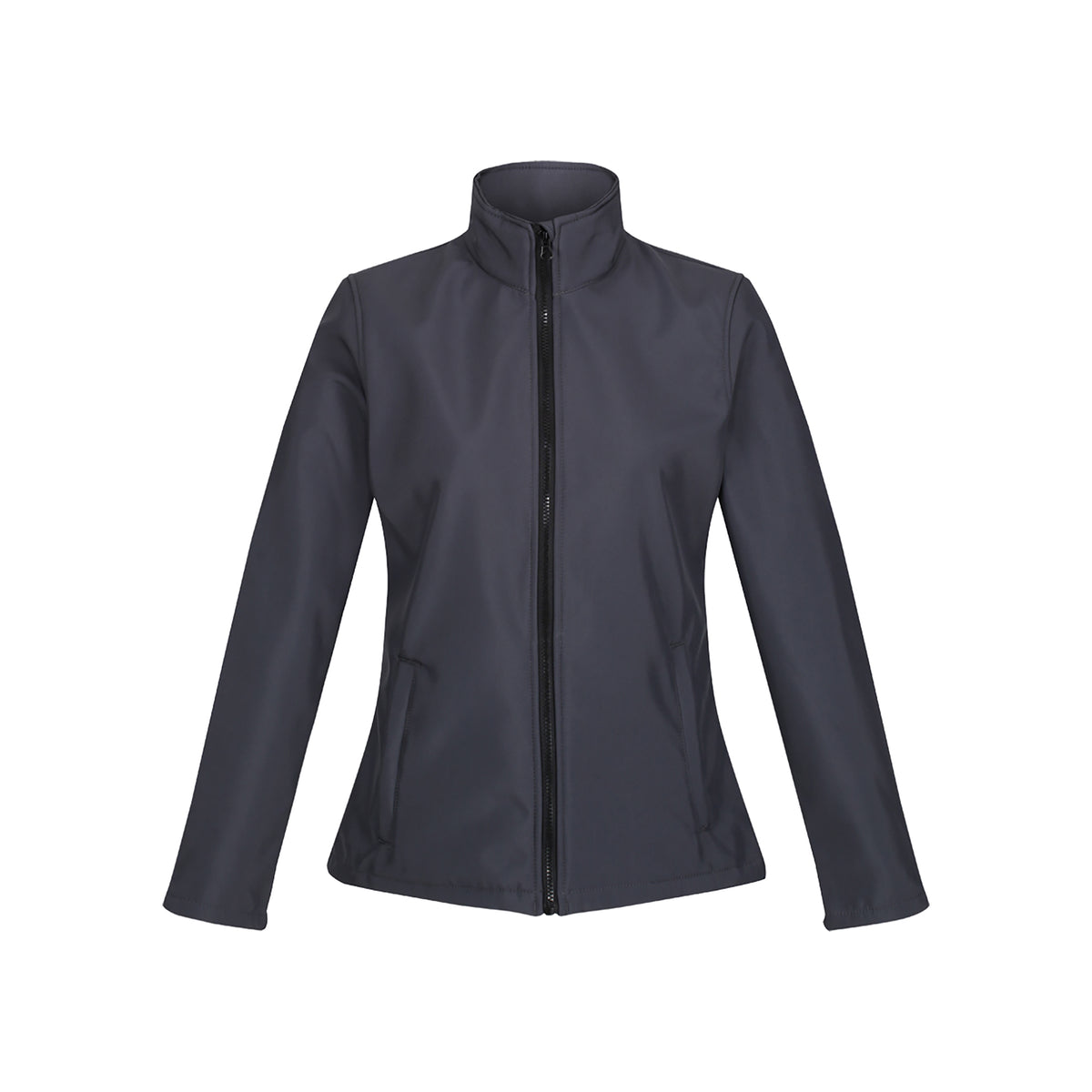 Branded Women's Printable Softshell Jacket in Seal/Black