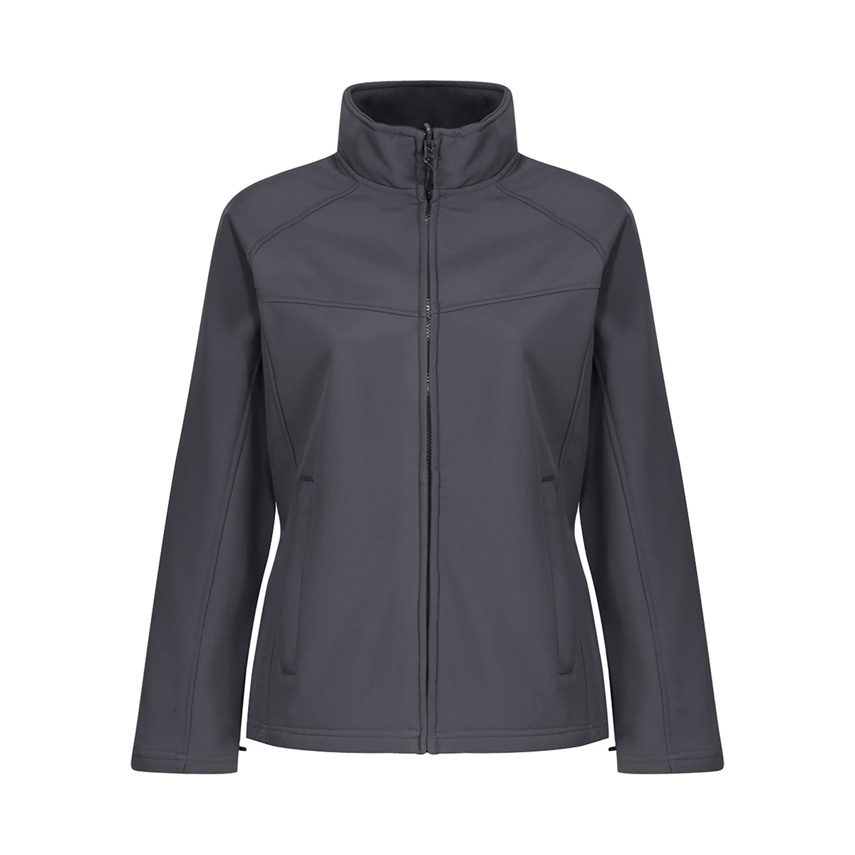 Branded Women's Stretch Softshell Jacket in Seal Grey