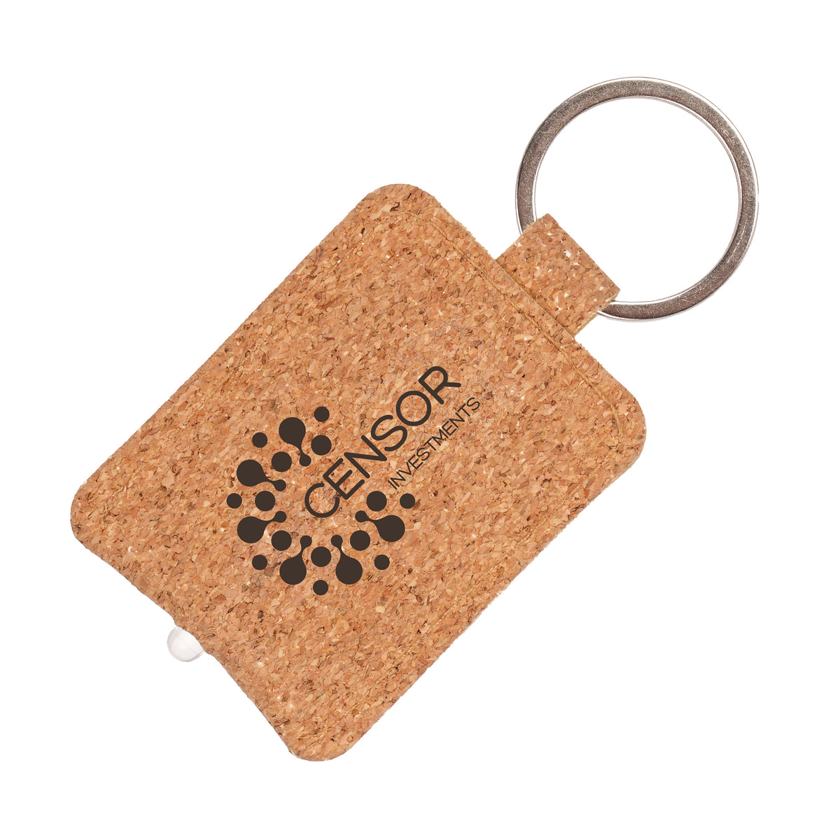 Branded Cork Keyring Torch with LED Light in Natural