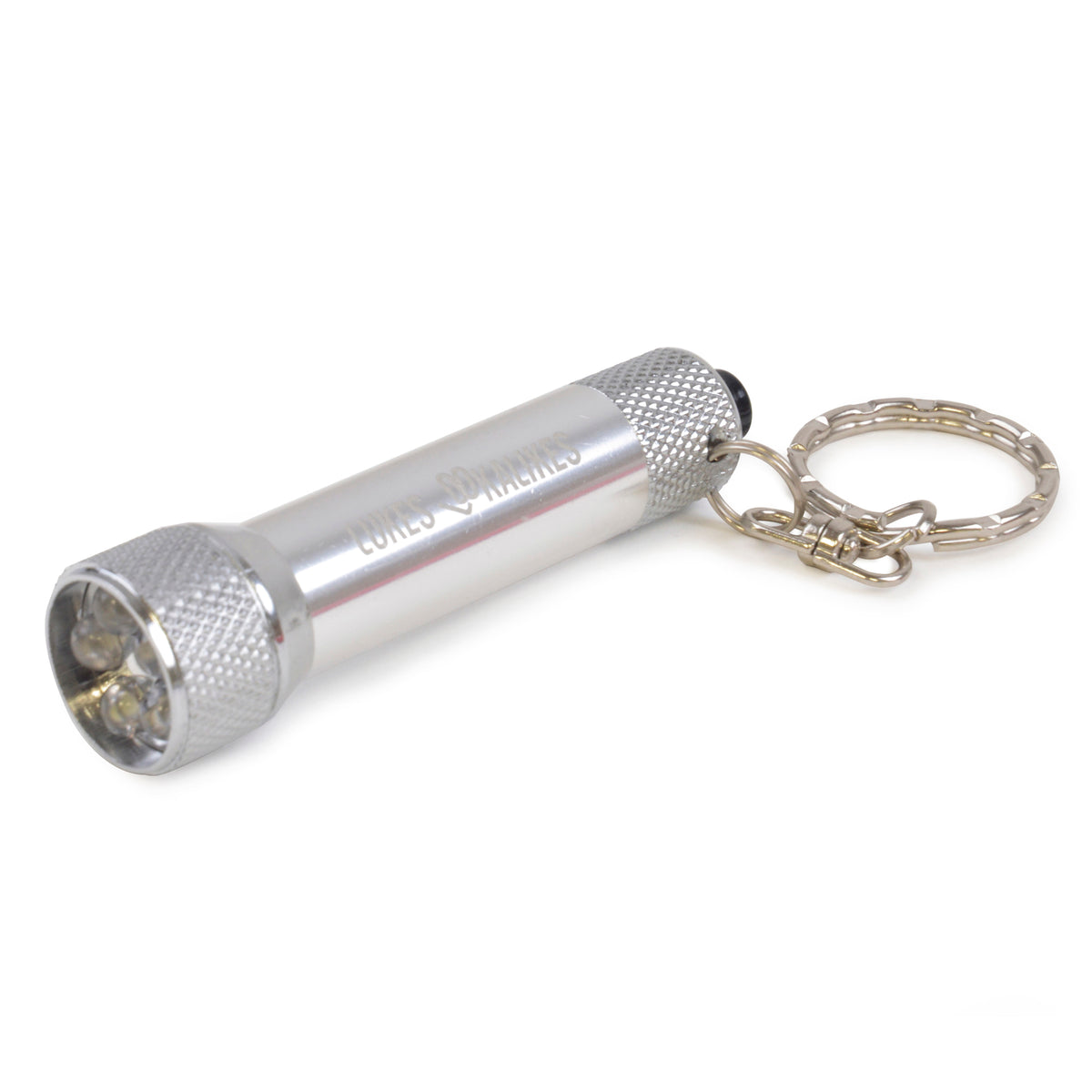 Branded 5 LED Aluminium Keyring Torch in Silver