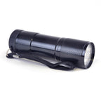 Branded Aluminium 9 LED Torch in Black