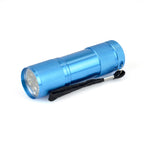 Branded Aluminium 9 LED Torch in Cyan