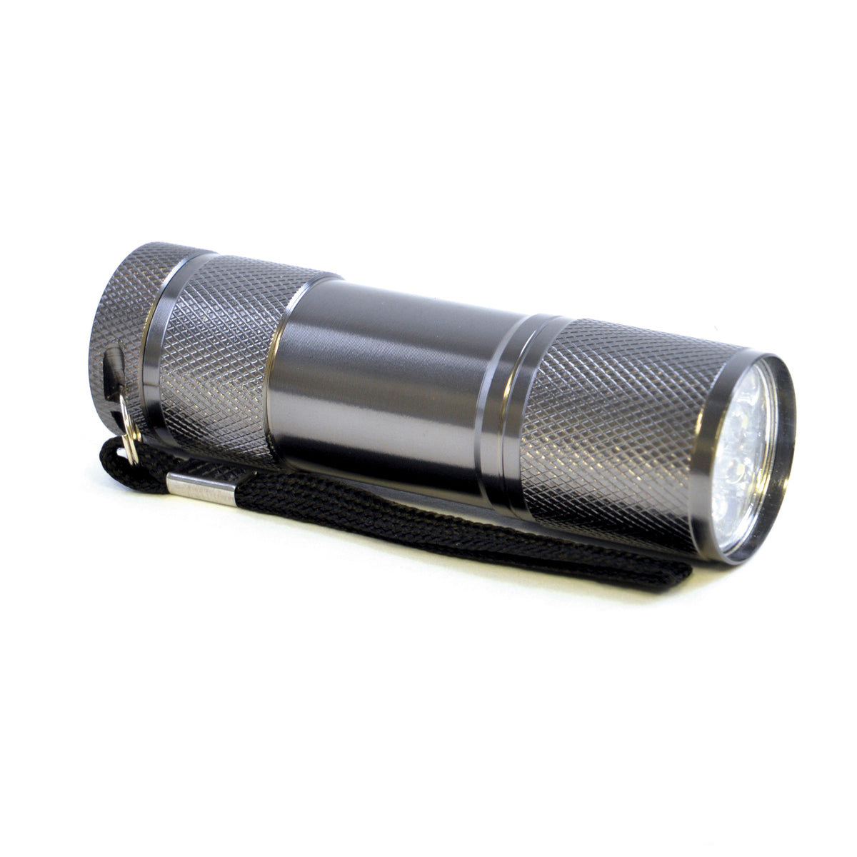 Branded Aluminium 9 LED Torch in Gun Metal