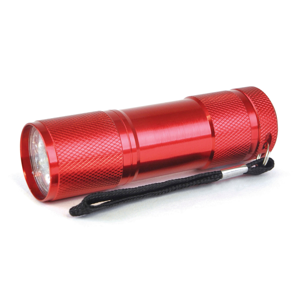 Branded Aluminium 9 LED Torch in Red