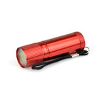 Branded Aluminium COB LED Torch with Wrist Strap in Red