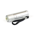 Branded Aluminium COB LED Torch with Wrist Strap in Silver