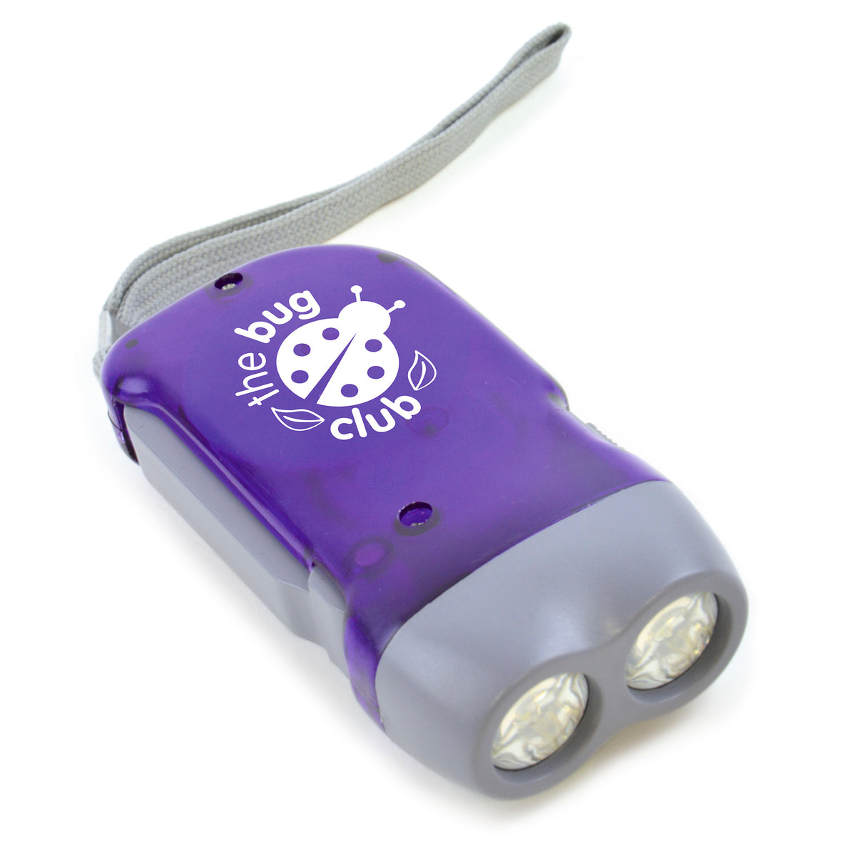 Branded Hand-Held Dynamo LED Torch in Purple