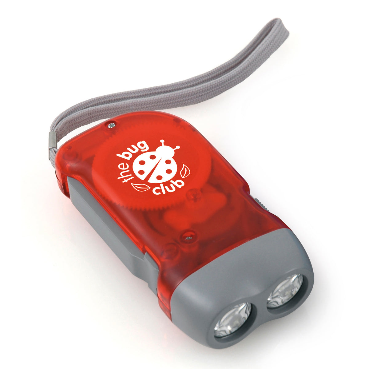 Branded Hand-Held Dynamo LED Torch in Red