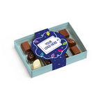 Branded luxury truffle box, closed view
