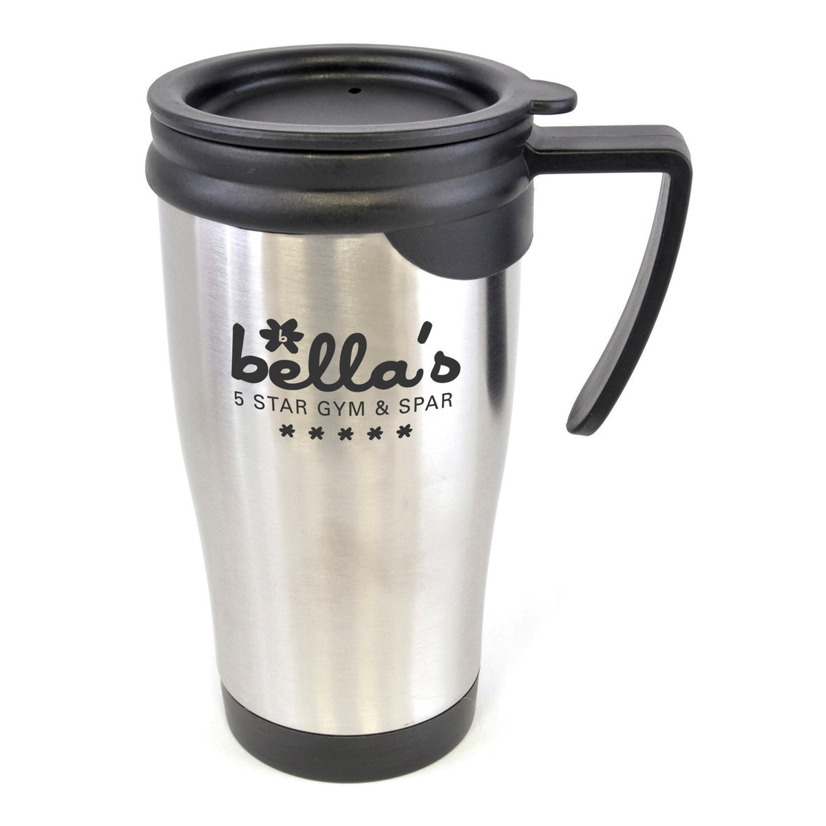 Branded 450ml Stainless Steel Travel Mug with Handle