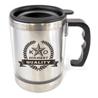 Branded 400ml Double Walled Plastic Travel Mug with Handle in Transparent