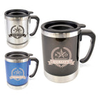 Branded 400ml Double Walled Plastic Travel Mug with Handle