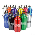 Branded 550ml Glossy Aluminium Sports Bottle with Carabiner