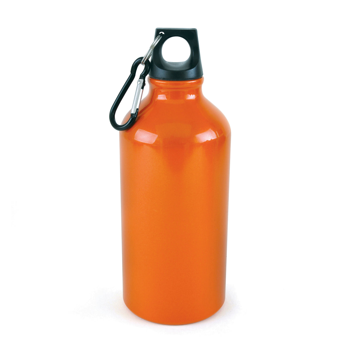 Branded 550ml Glossy Aluminium Sports Bottle with Carabiner