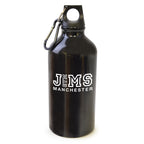 Branded 550ml Glossy Aluminium Sports Bottle with Carabiner in Black