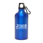 Branded 550ml Glossy Aluminium Sports Bottle with Carabiner in Blue