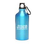 Branded 550ml Glossy Aluminium Sports Bottle with Carabiner in Cyan