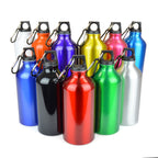 Branded 550ml Glossy Aluminium Sports Bottle with Carabiner