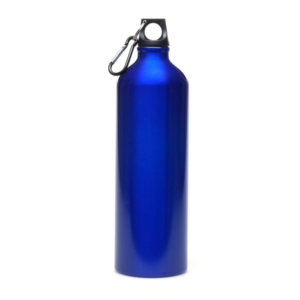 Branded 1 Litre Glossy Aluminium Sports Bottle with Carabiner