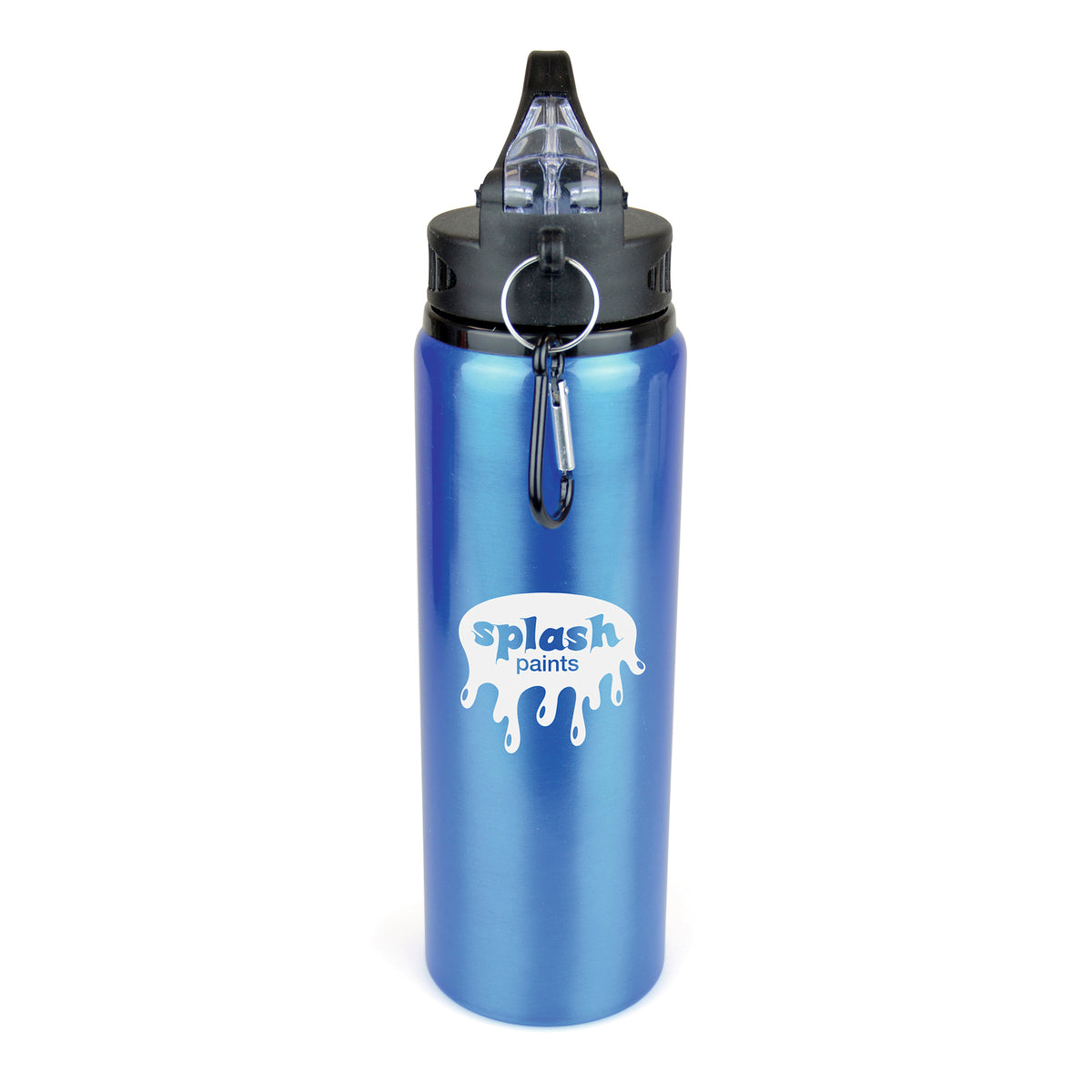 Branded 800ml Aluminium Sports Bottle with Fold-Out Sipper in Cyan