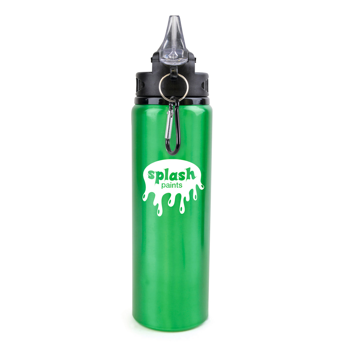 Branded 800ml Aluminium Sports Bottle with Fold-Out Sipper in Green