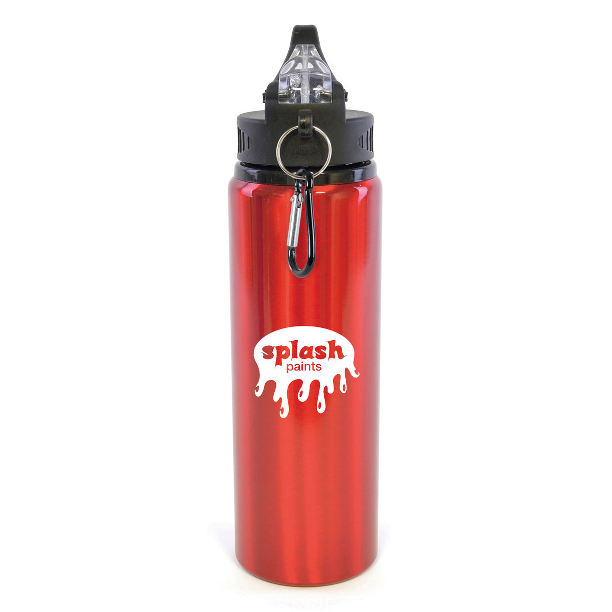 Branded 800ml Aluminium Sports Bottle with Fold-Out Sipper in Red