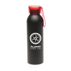 Branded 600ml Aluminium Sports Bottle with Silicone Strap in Red