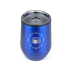 Branded 350ml Stainless Steel Tumbler with Sipper Lid in Blue