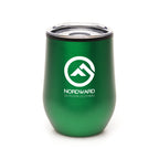Branded 350ml Stainless Steel Tumbler with Sipper Lid in Green