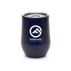 Branded 350ml Stainless Steel Tumbler with Sipper Lid in Navy Blue