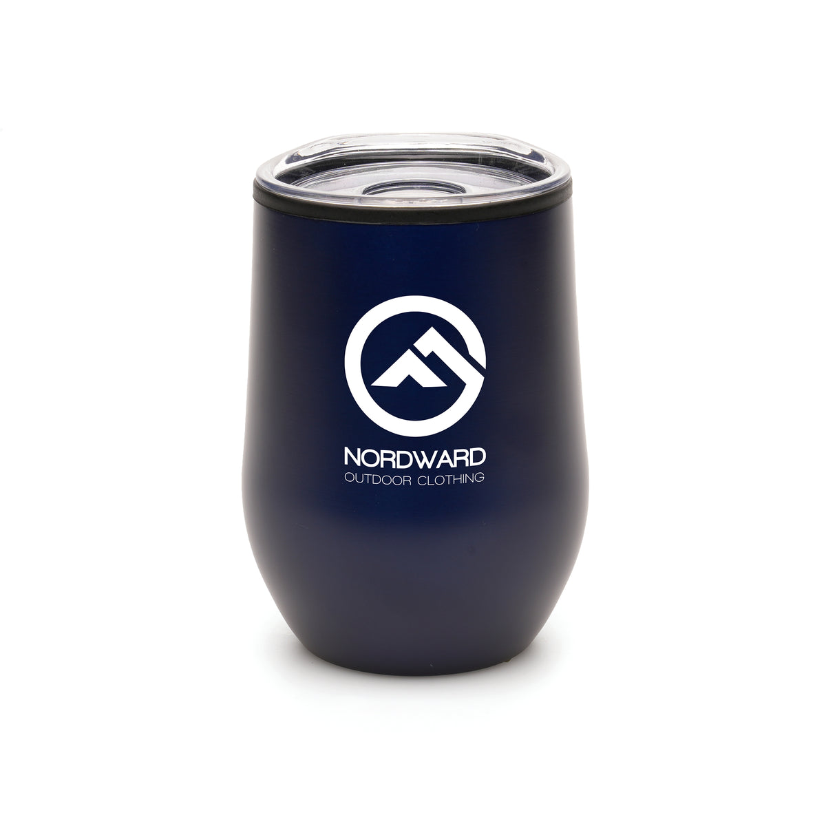 Branded 350ml Stainless Steel Tumbler with Sipper Lid in Navy Blue