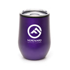 Branded 350ml Stainless Steel Tumbler with Sipper Lid in Purple