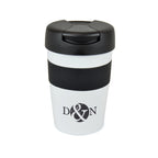 Branded 300ml Coloured Stainless Steel Tumbler with Grip Band in White