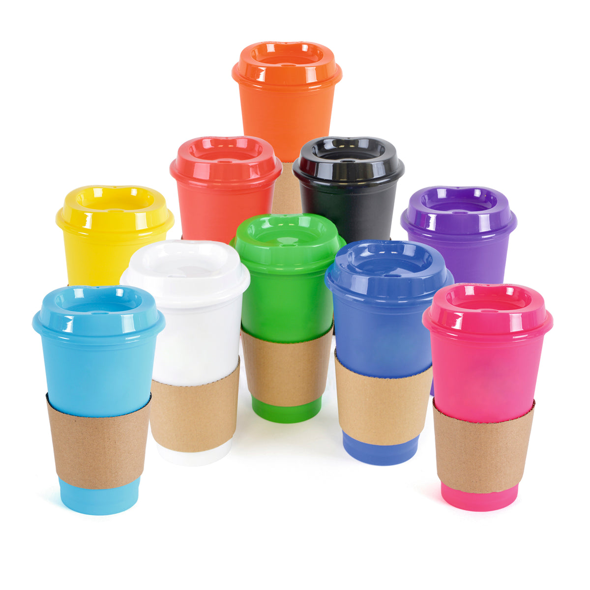 Branded 500ml Take Out Coffee Mug with Card Sleeve