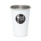 Branded 500ml Single Walled Recycled Stainless Steel Tumbler in White