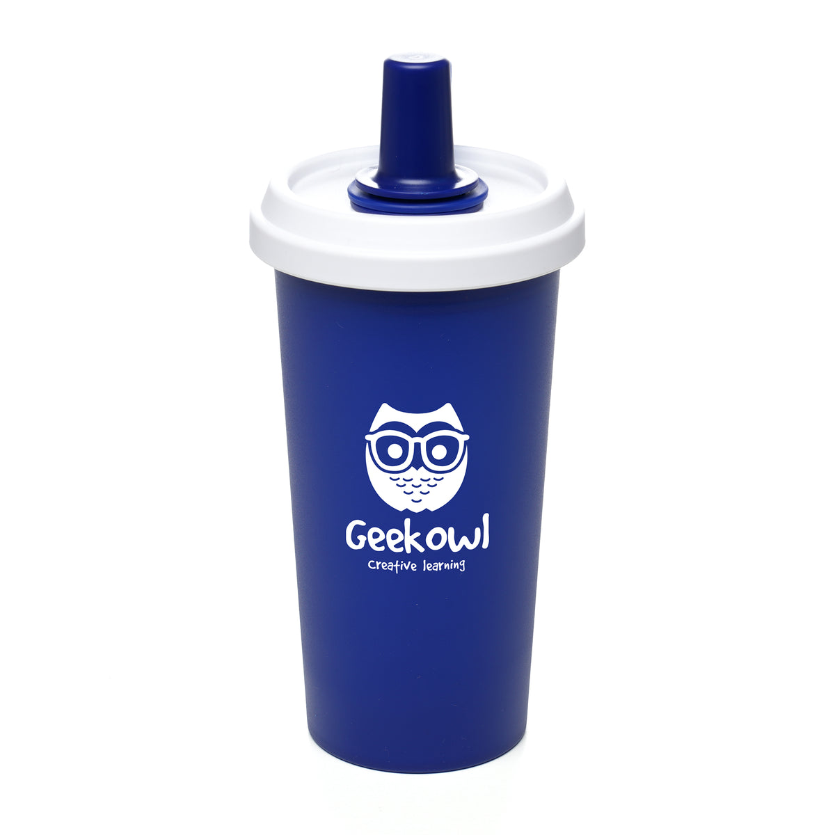 Branded 590ml Tumbler with Straw and Carry Handle in Royal Blue