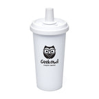 Branded 590ml Tumbler with Straw and Carry Handle in White