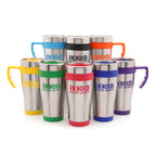 Branded 400ml Stainless Steel Travel Mug with Sliding Sipper