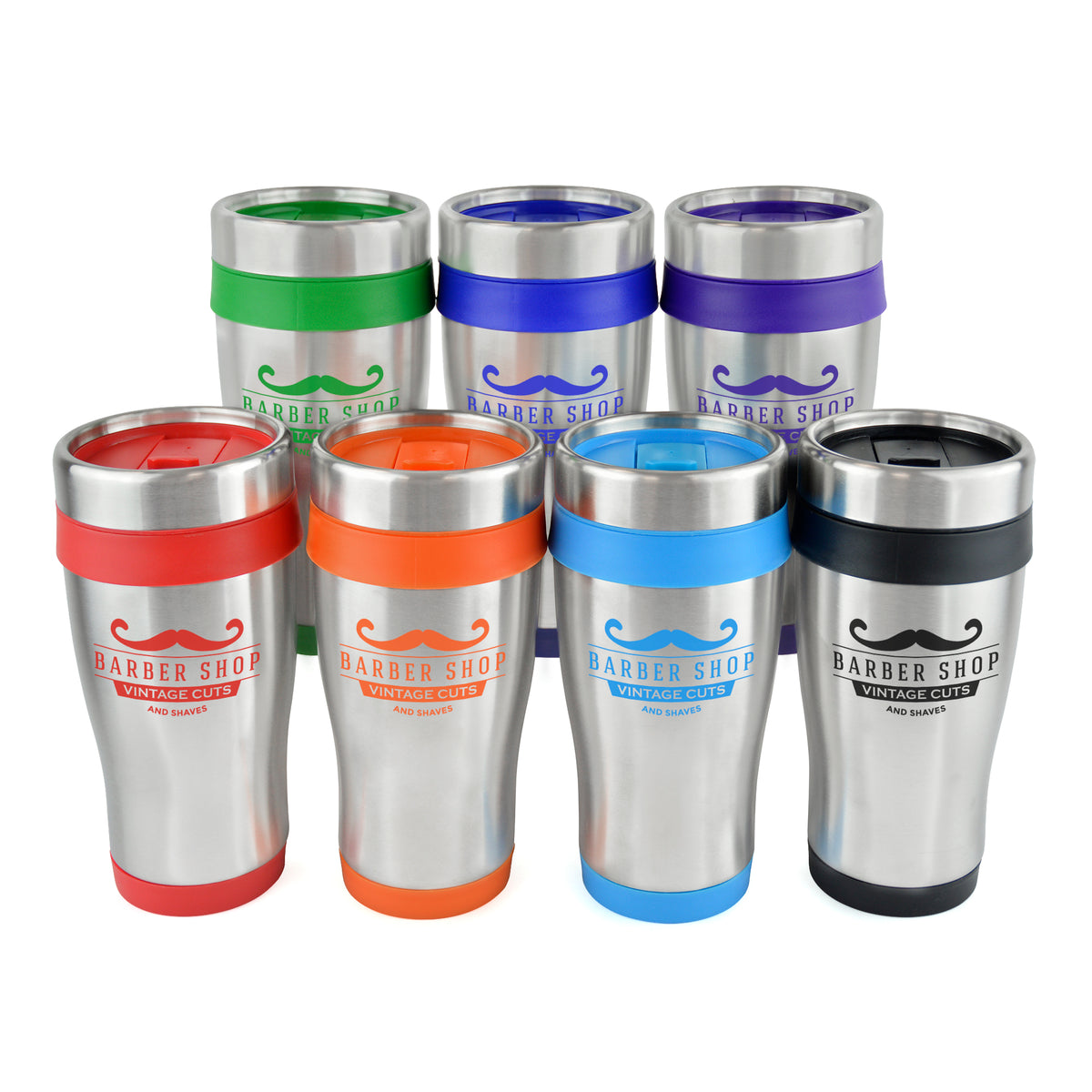 Branded 400ml Stainless Steel Tumbler with Screw Top Lid